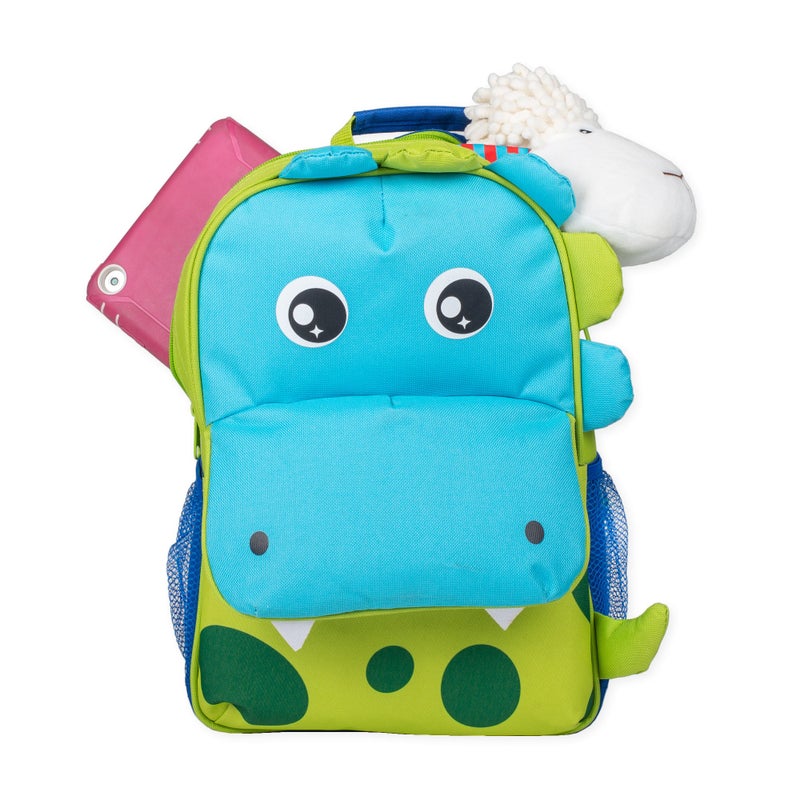 Class Collections Green Spotted Dinosaur Dimensional Animal Shape Water Resistant Preschool Backpack - Image 2